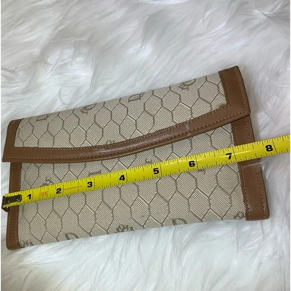 小物 Christian Dior Honeycomb long wallet AUTH CHRISTIAN DIOR VINTAGE HONEYCOMB PVC & LEATHER BI-FOLD